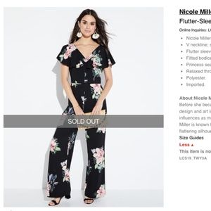 Nicole Miller Studio Flutter-Sleeve Jumpsuit